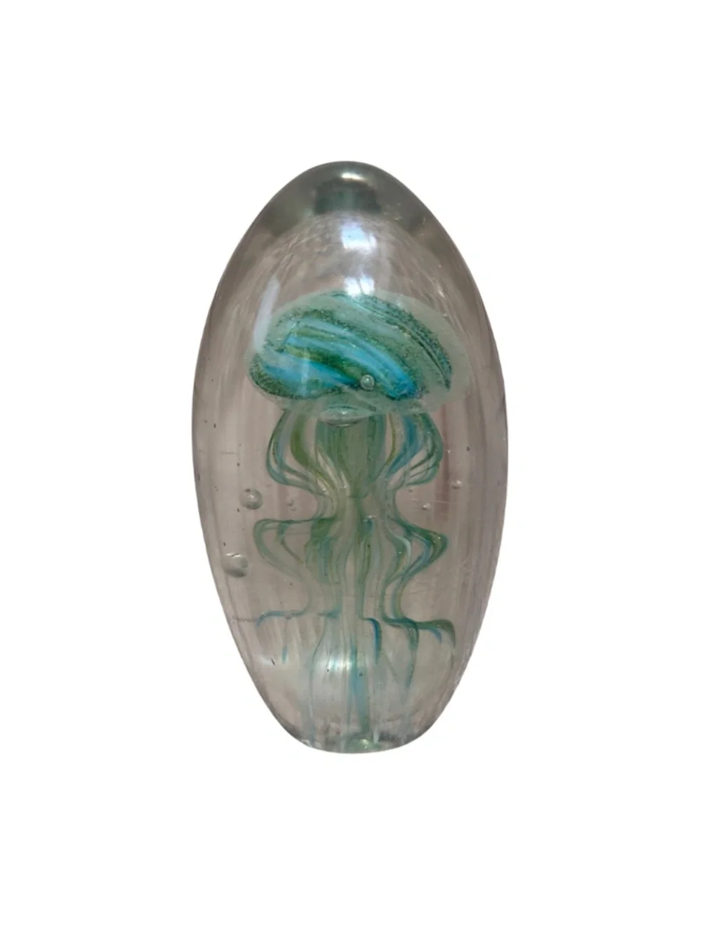 NEW Two's Company Tozai Green Jellyfish Glass Paperweight